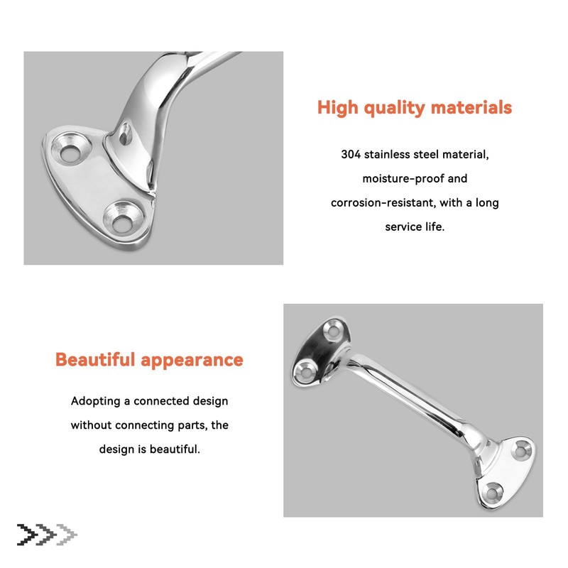 6" Grab Bar, Marine Grade 316 Stainless Steel Bath Shower