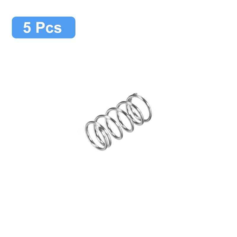 sourcing map Compression Spring, 5Pcs 304 Stainless Steel, 5mm OD,