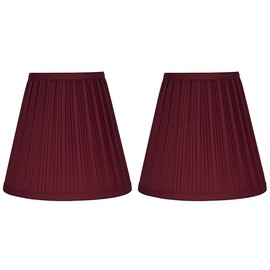 Urbanest Mushroom Pleated Hardback Lamp Shade 5x9x8.5 Inch (Spider) (Burgundy, Set of 2)