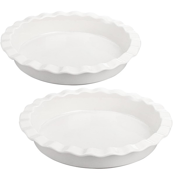 Foraineam Oven Safe Porcelain Pie Pan for Baking, 9 Inches