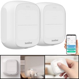 Luminea Home Control Wireless Switch: Set of 2 Smart WiFi Remote Control with 2 Buttons, Light & Scenes Control (Smart Light Switch, Smart Home Button, Socket Switch)