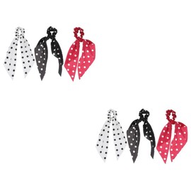 LALAFINA 6pcs Ribbon Hair Design Elastic Hair Ties for Everyday Wear and Special Occasions