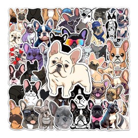 50Pcs Bulldog Stickers,Vinyl Waterproof Sticker for Kids Teens Girls,for Phone Laptop Water Bottles Skateboard Computer Phone Luggage Guitar Car Gifts Sticker Cute Bulldogs Graffiti Stickers