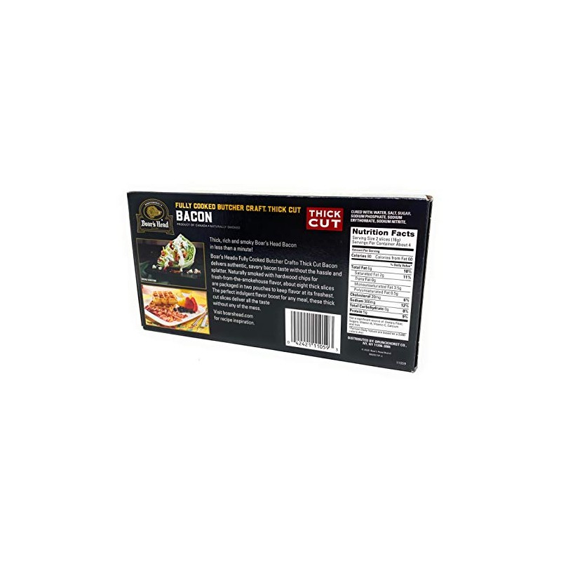 Boar's Head Thick Cut Fully Cooked Bacon - pack of