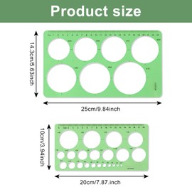 Circle Stencil Template – Clear Drawing Stencil for Geometry, Art, Design & Craft – Precise Circle Ruler for Students, Artists, Engineers, Scrapbooking & Bullet Journals