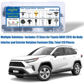OAUTOO 120pcs fits Toyota RAV4 2015-On Body Interior and Exterior Retainer Fastener Clip Assortment Hood & Bumper Cover Fender Liner Retainer Door Trim Panel Clips
