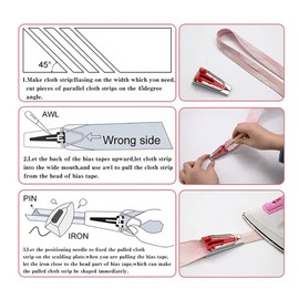 5 unids Fabric Tape Maker Tool Set DIY Costura Acolchado Bias Binding Maker