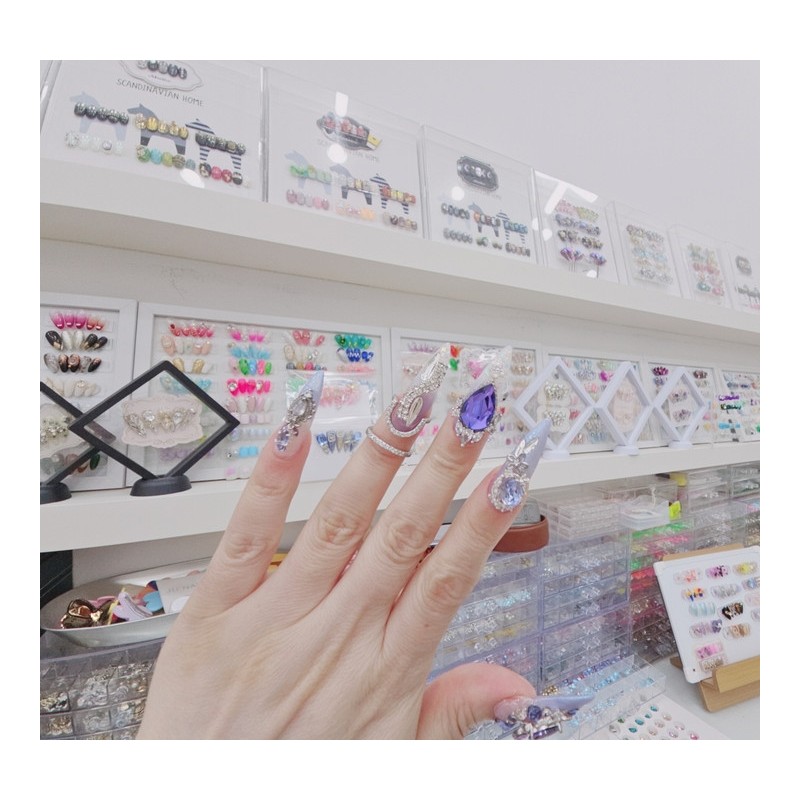  Premium Art Violet Handmade Nail Tips ✨ - Long