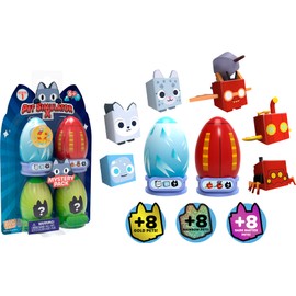 Pet Simulator X - 4 Mystery Figures Eggs - Ages 6 and up - Video Game Characters - Lansay