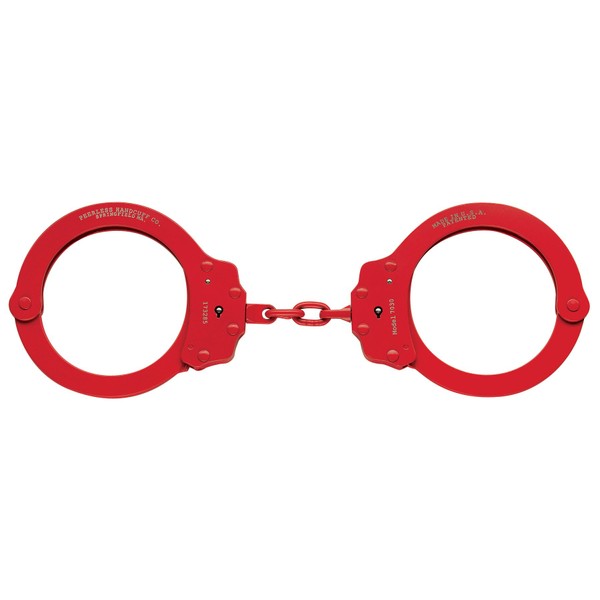 Peerless Handcuff Company, Oversize Chain Handcuff, Model 7030R, Oversize Chain Link Handcuff - Red Finish