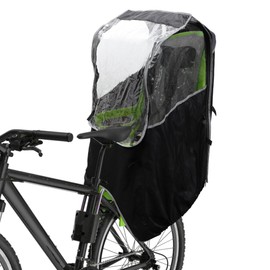 X AUTOHAUX Child Bike Seat Rain Cover Bicycle Waterproof Canopy Cover Windshield Cover for Rear Child Seat PVC Black Clear 1 Pcs