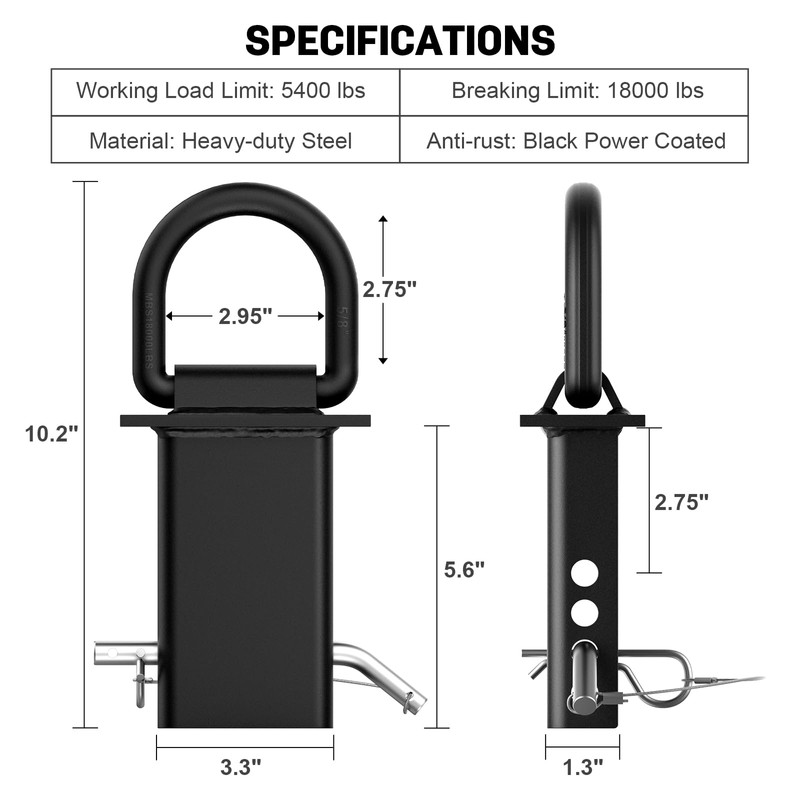 5/8” Stake Pocket Tie Down D Rings,Heavy Duty Trailer D