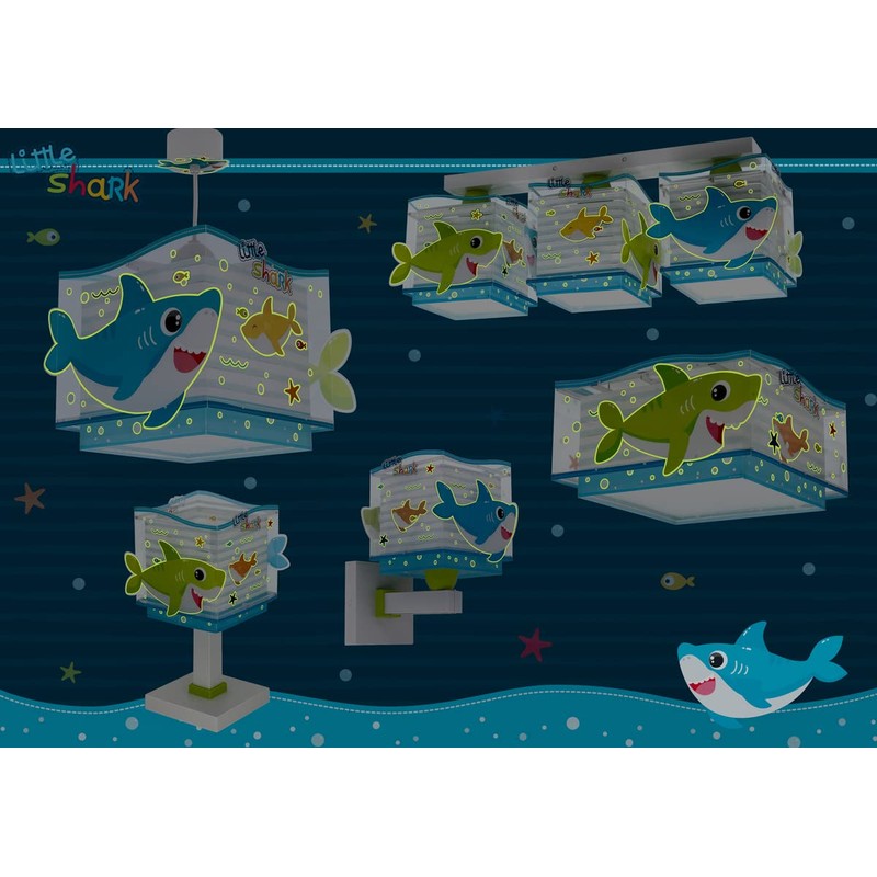 Dalber Children's Wall Lamp, Children's Lampshark, Little Shark Animals, Children's