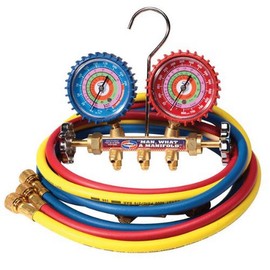 Uniweld QS4L5H Refrigerant Manifold Sets, 2 Valve Brass Manifold, 2-1/2" Limited Point Flutter