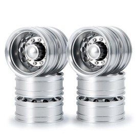 AXspeed Metal Rear Wheel Rims, 4pcs/Set RC Wheel Hubs for 1/14 Tamiya Trailer Tractor Truck Climbing Car