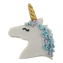 R & M International 8006 Unicorn Head Shaped Tinplated Steel Cookie Cutter, 4.25", Gift Tag Carded