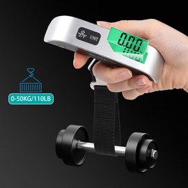 GeeRic Digital Luggage Scale, Suitcase Handheld Weight Scale, Max 50Kg/110Lb Portable Digital Hanging Baggage Scale for Travel