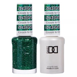 DAISY DND Daisy Duo Gel W/ matching nail polish lacquer -GREEN TO GREEN- 524