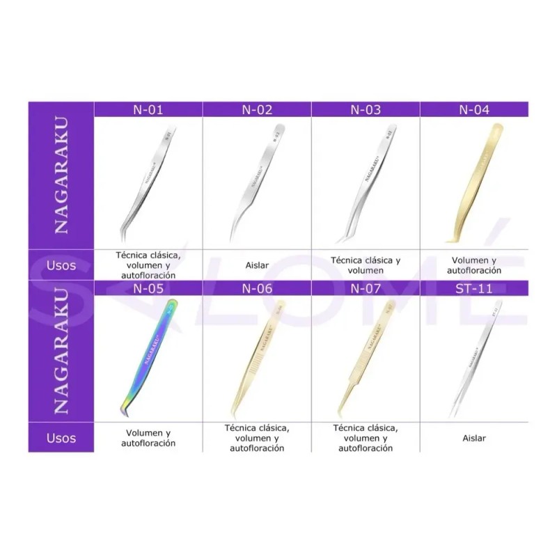 Pinzas Extensiones De Pestañas Nagaraku N-02