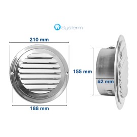 Ventilation Grille Stainless Steel (160mm)