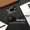 Ancocs Credit Card Holder Minimalist Design with Metal Money Clip