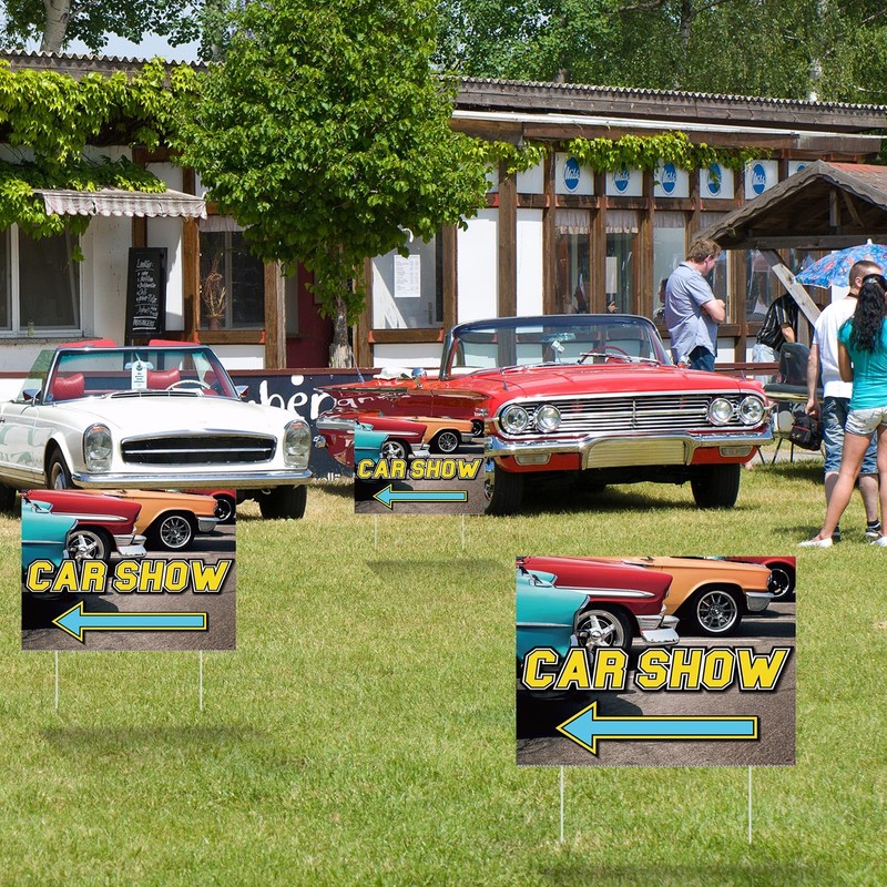 AceOrbit 3 Pcs Car Show Arrow Yard Sign 16 x