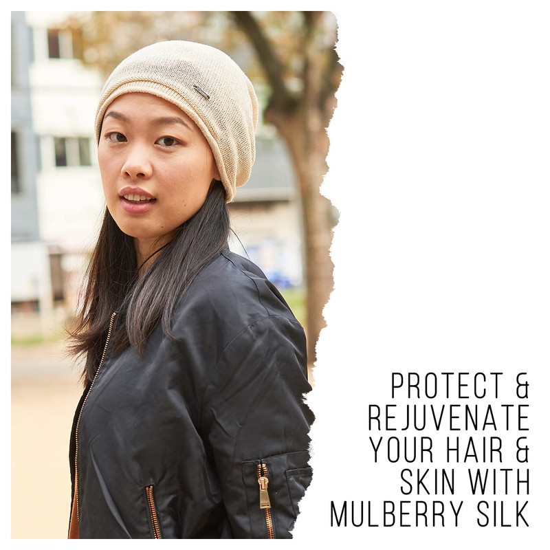 CHARM Men Slouchy Silk Beanie Hat - Women Slouch Chemo