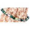 Taddart Minerals Moss Agate Bracelet, Green 18 cm, Handmade with