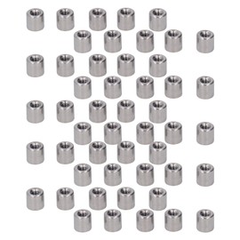 50Pcs Coupling Nut Round M4 Stainless Steel Rod Connector Nut Female Thread Fastener