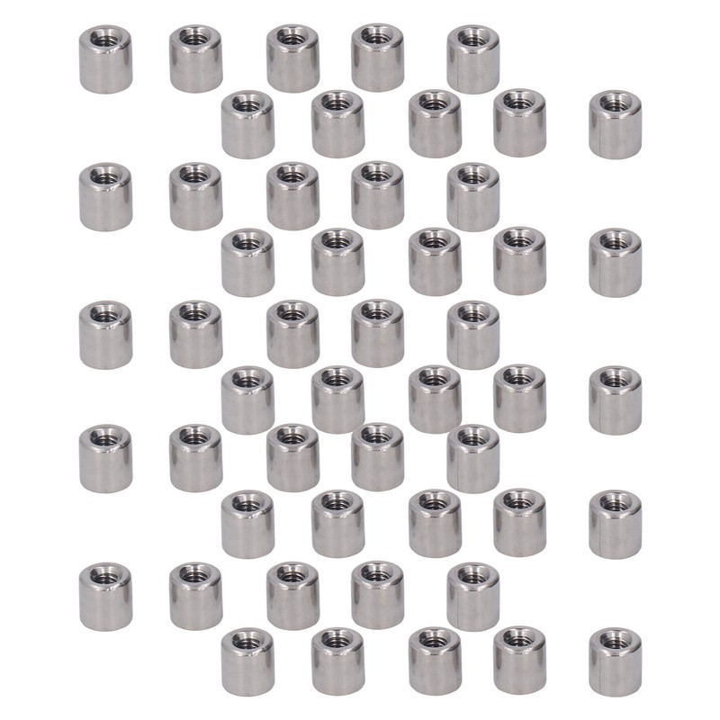 50Pcs Coupling Nut Round M4 Stainless Steel Rod Connector Nut