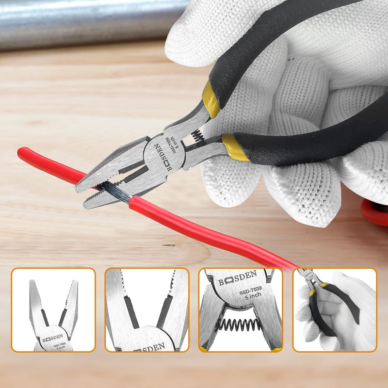 BOOSDEN ゴムハンマー コンビハンマー ゴム&プラ ゴムマレット 耐衝撃 滑り止め 自宅の装飾取り付けハンドツール 30mm (ペンチセット)