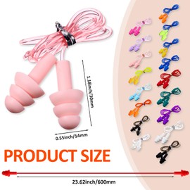 Trelaco 170 Pairs Corded Ear Plugs Bulk Soft Reusable Earplugs Noise Reduction Earplugs with String Hearing Protection Ear Plugs with Cord for Kids Adults Sleeping Swimming Noise Canceling