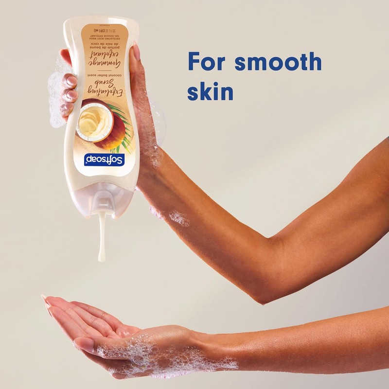 Softsoap Body Wash, Coconut Butter Scrub , Exfoliating Body Wash,
