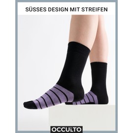 Occulto Women's Coloured Socks Pack of 10 (Model: Laura), Pink / Grey