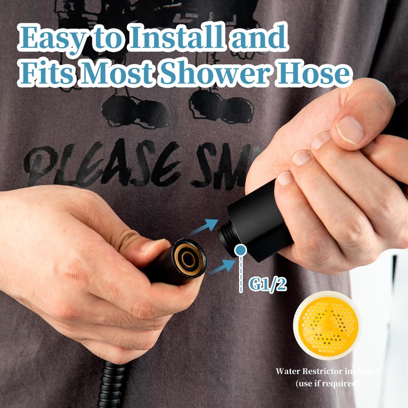 OFFO Matte Black Handheld Shower Head, 6-Mode High Pressure, 5"
