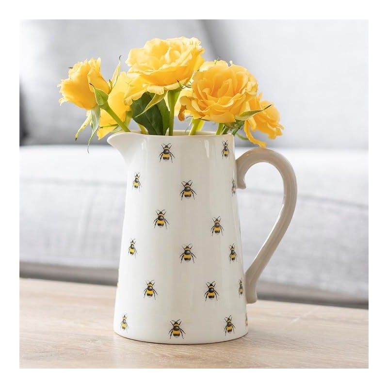ZALE YARDLEY Flower Vase, Pitcher Vase, Ceramic Bee Flower Jug