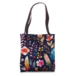 Minimalist Flowers Botanical Floral Illustration Art Tote Bag