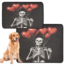 Zhirexin Skeleton Washable Pee Pads for Dogs,Absorbent Reusable Puppy Pads Pet Training Pads for Whelping, Playpen, Crate, Bed Sx3