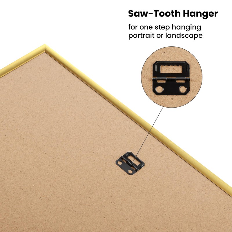 upsimples 12x16 Picture Frame Gold 3 Pack, Scratch-Proof Poster Frames