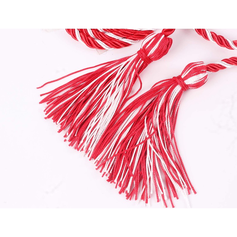 Cordones de honor de graduación, 68 pulgadas de largo (rojo/blanco)