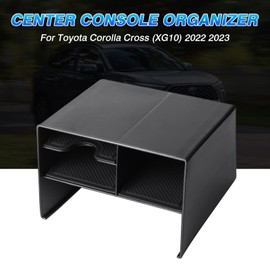 Autorder Center Console Organizer for Toyota Corolla Cross 2022 2023 2024 2025 Without Wireless Charger Accessories Armrest Storage Box Secondary Insert Tray Black(Not for Corolla)