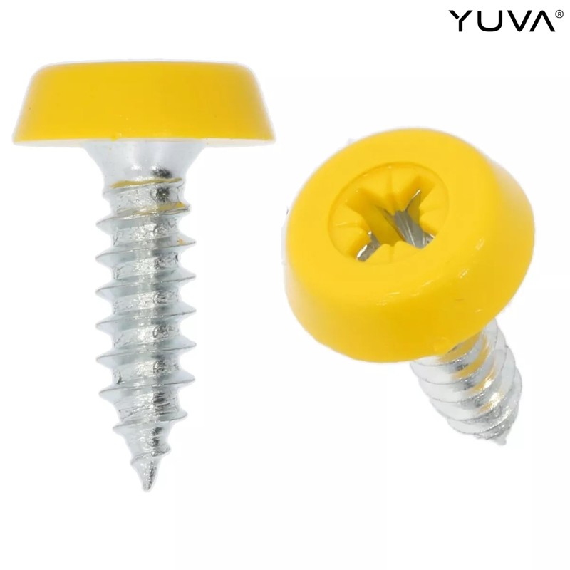 YUVA Number Plate Oversized Screws Plastic Top, Number Plate Screws
