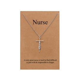Lcherry Nurse Necklace Cross Necklace for Women Christian Gifts for Women Religious Jewelry Necklace Gifts