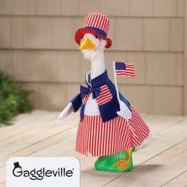 Fox Valley Traders Gaggleville Uncle Sam Goose Outfit, Fits Large 23" H Statue