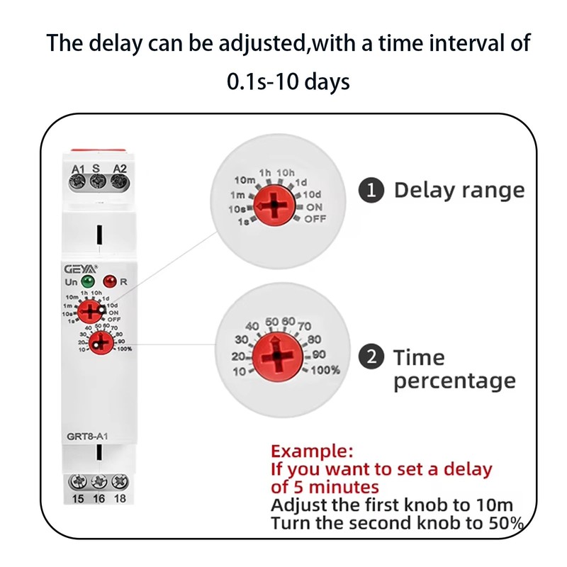 Delay ON Time Relay, IGEYAPA GRT8 A1 230V Time Delay