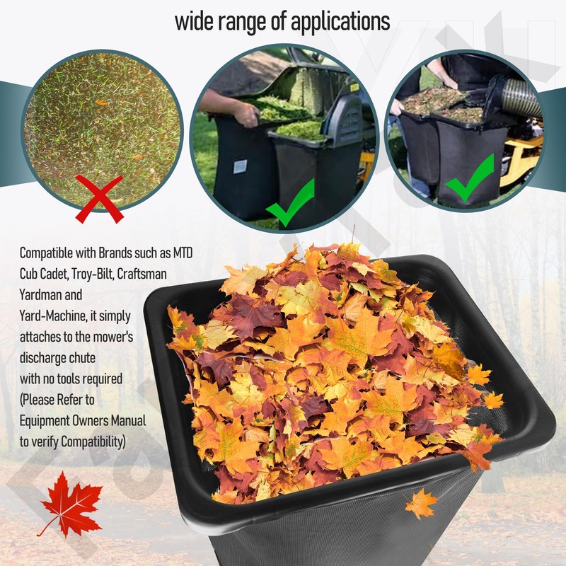 FancyTark 964-05104 Grass Bag Assembly Compatible with MTD/Cub Cadet/Troy-Bilt/Craftsman Lawn