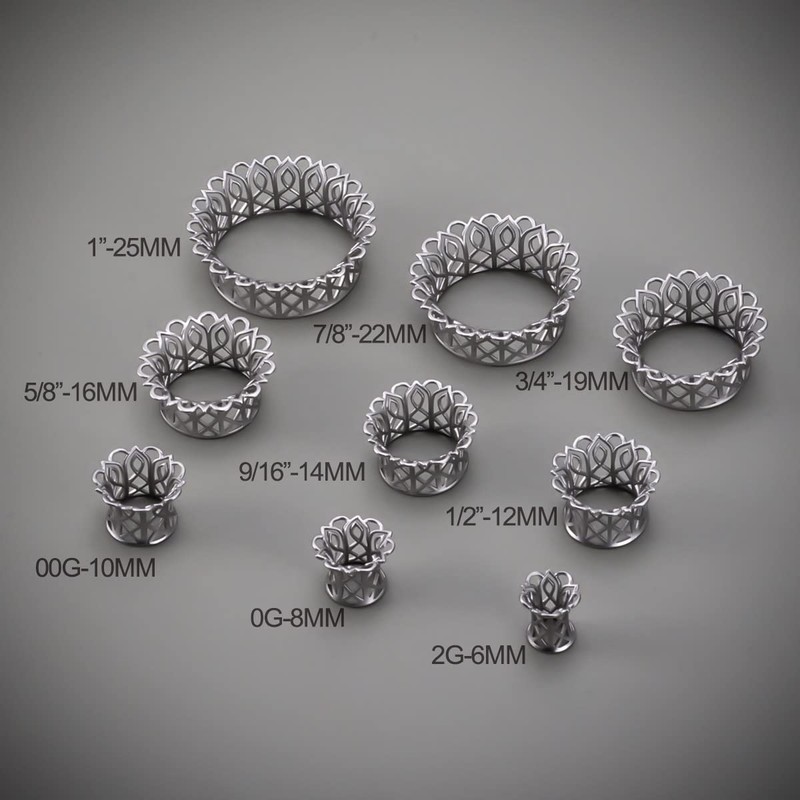COOEAR Cool Hollow Ear Tunnels Piercing Plugs, Copper Gauges for