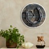 LetusZhogo Barn Rustic Round Wall Clock Barn with Rusty Horseshoe