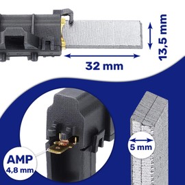 2 Pieces Carbon Brushes for Motor of Washing Machine 5 x 13,5 x 32 mm 481931088529 151614 028595 92126271 215654 19 481281729573 49018683 C00311761 for Bosch for Whirlpool for Electrolux – MONTERAL