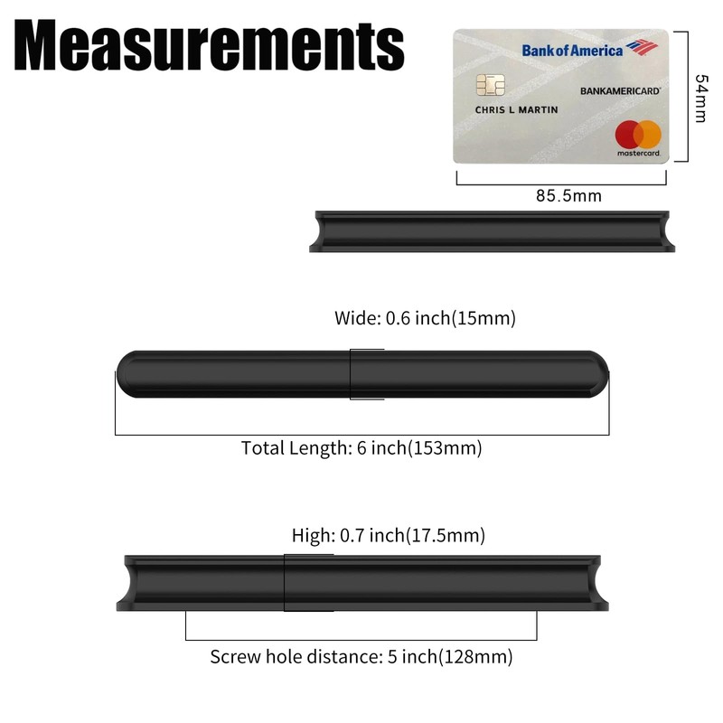 Coinkoly 10 Pcs Black Kitchen Furniture Handles Hole Distance 128mm